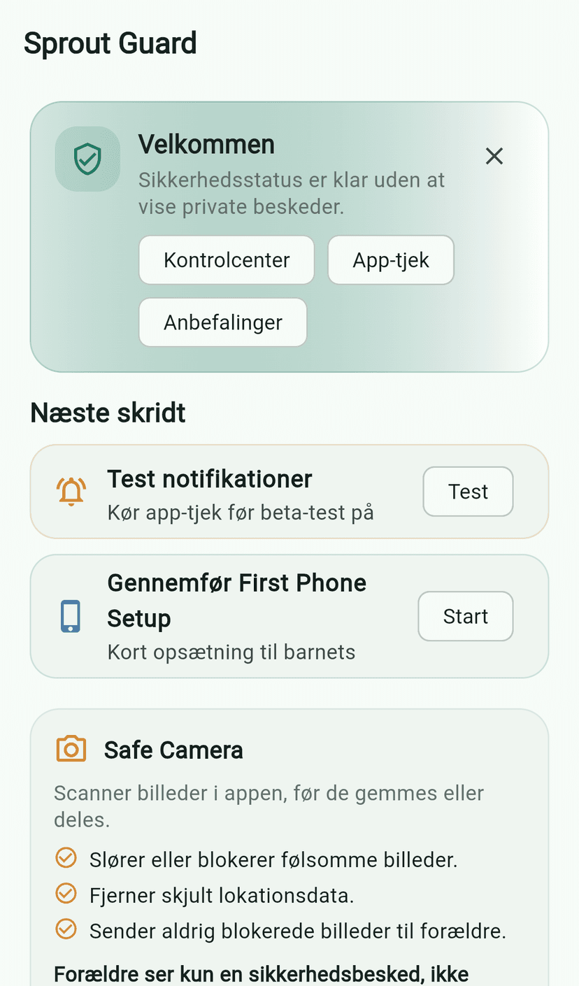 Parent dashboard